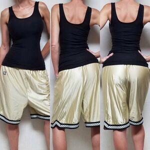 VINTAGE 80s Speedline Gold Aztec Basketball Shorts